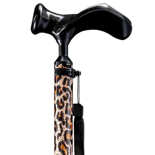 Aluminium Gehstock Leopard höhenverstellbar