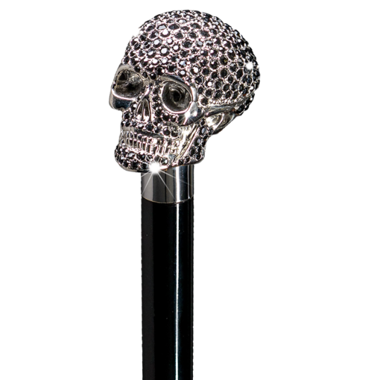 Eleganter Gehstock mit Totenkopfgriff 