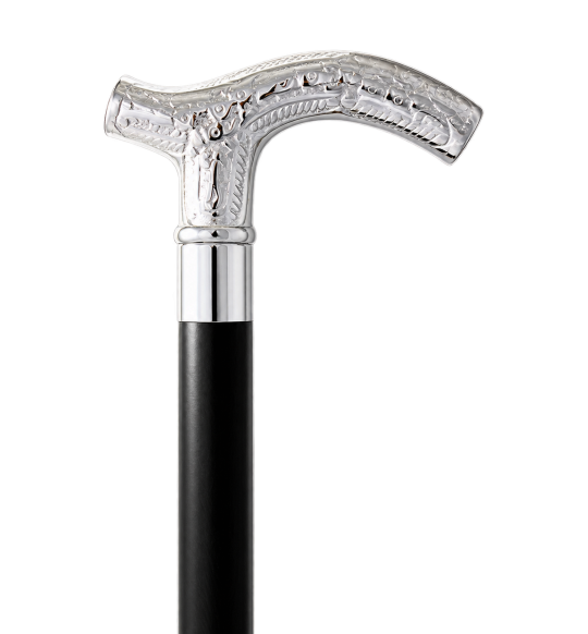 Classic Canes 4624 mit verziertem silberfarbenem Griff auf transparentem Hintergrund