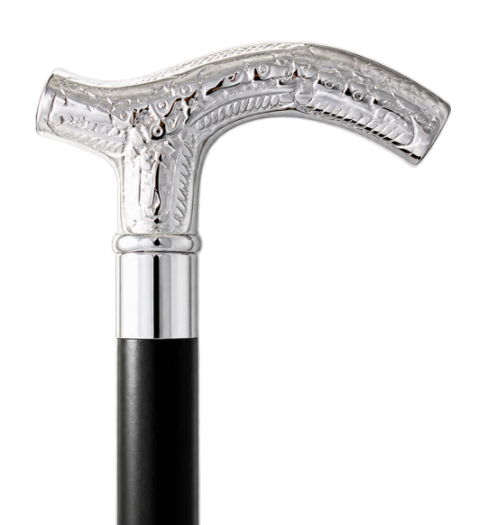 Classic Canes 4624 mit verziertem silberfarbenem Griff auf transparentem Hintergrund