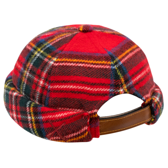 MIKI DOCKER HAT WOOL TARTAN RED