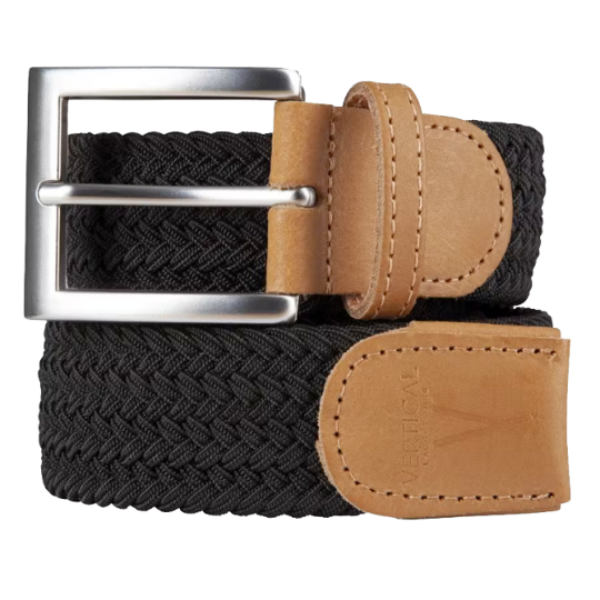 Cintura intrecciata nera e beige