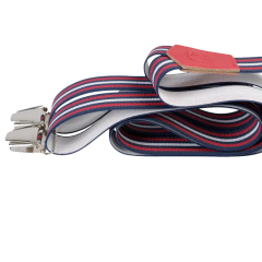 Hosenträger Patriote – Schwarzes Elastik & rotes Leder – Les Bretelles de Léon
