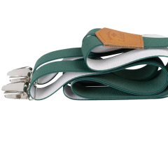 Hosenträger Croix Rousse – Grün & braunes Leder – Les Bretelles de Léon
