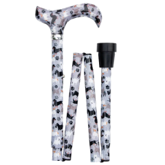 Faltbarer Gehstock mit Hunden – Einstellbar und stilvoll für Hundefreunde