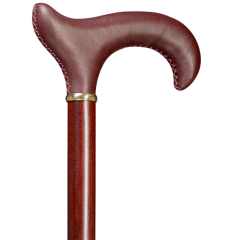 Luxuriöser Spazierstock mit Ledergriff und polierter Messingmanschette – Für stilvolle Gentlemen

