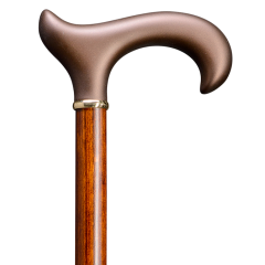 Spazierstock aus geflammtem Buchenholz mit Soft-Touch-Acetatgriff
