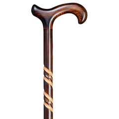 Spazierstock aus Buchenholz mit Spiralmuster