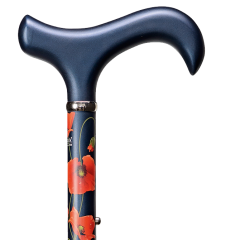 Canne avec motifs fleurs 