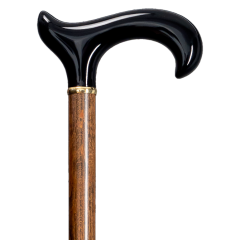 Handgefertigter Spazierstock aus Buchenholz mit ergonomischem DERBY-Griff aus Acetat

