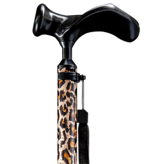 Aluminium Gehstock Leopard höhenverstellbar