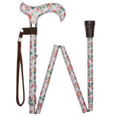 Faltbarer Gehstock Rosenmuster