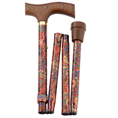 Faltbarer Gehstock mit Holzgrif