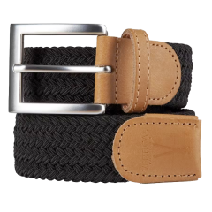 Cintura intrecciata nera e beige