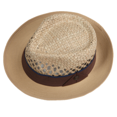 Hut aus 100% Palmenstroh mit Leinenrand – Elegant & komfortabel
