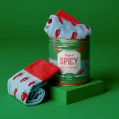 Chili-Socken mit Metalldose