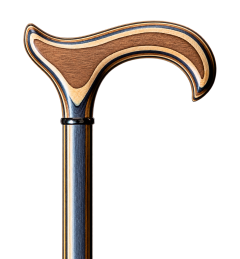 Gastrock ActionWood Gehstock mit L-Derby-Griff aus Schichtholz und schwarzem Ring