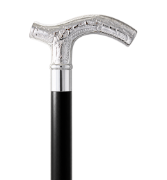 Classic Canes 4624 mit verziertem silberfarbenem Griff auf transparentem Hintergrund
