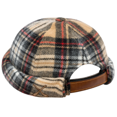 MIKI DOCKER HAT WOOL TARTAN BEIGE