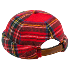 MIKI DOCKER HAT WOOL TARTAN RED