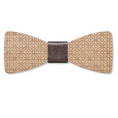 Elegante Holzfliege mit schwarzem Band