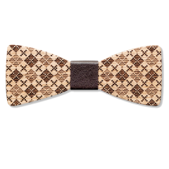 Elegante Holzfliege mit schottischem Muster – für stilvolle Herren