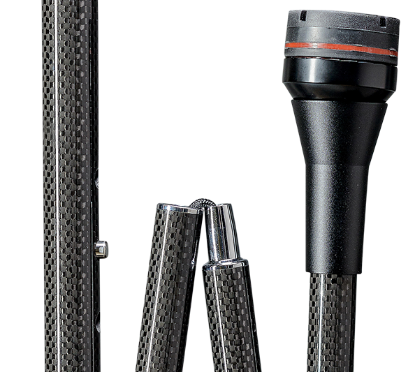 Carbon Gehstock mit stoßdämpfender Spitze