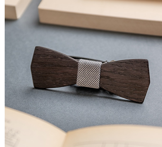 nœud papillon en bois noir