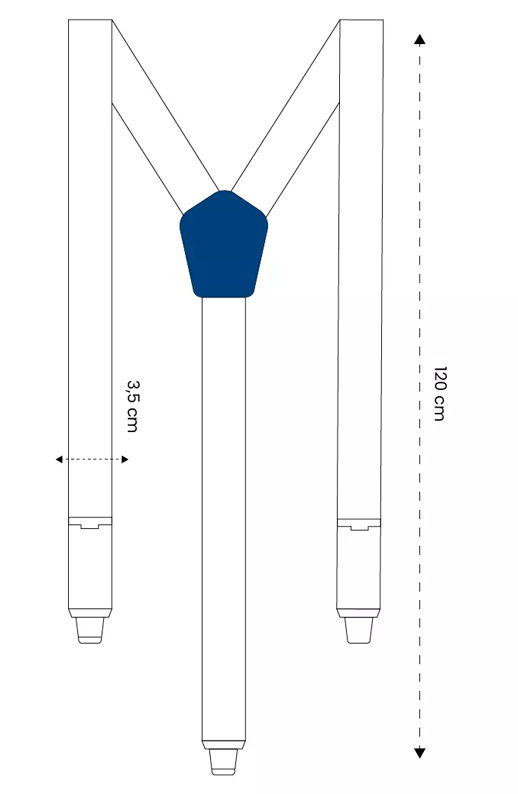 Hosenträger Marine Blau Weiß Leder